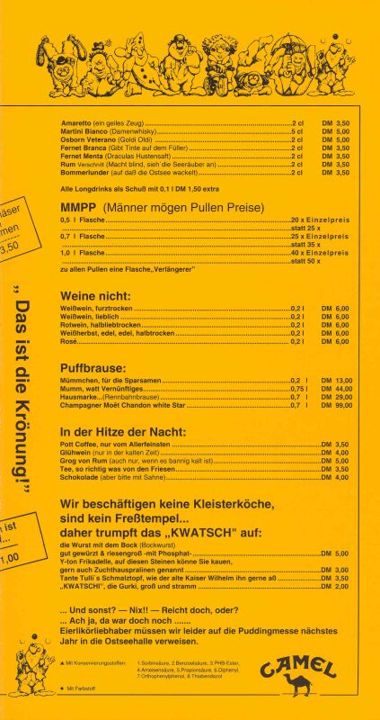 Speisekarte | Kwatsch | Innenansicht