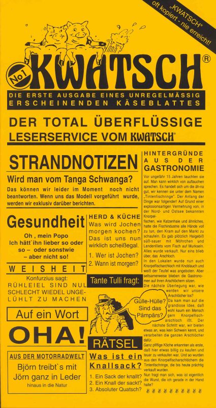 Speisekarte | Kwatsch | Außenansicht